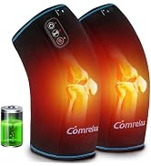 Cordless Knee Massager with Heat & Vibration, Knee Heating Pad for Pain Relief Deep Tissue,Rechar...