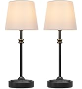 ONEWISH Cordless Table Lamps Set of 2 - Battery Powered Lamp, 4000mAh Rechargeable, Stepless Dimm...