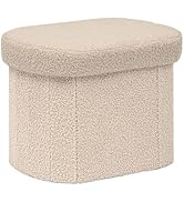 PINPLUS Storage Ottoman Boulce Tufted Folding Small Ottomans Bench Foot Rest with Storage 16.1"x1...