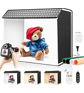 Photo Studio Light Box with Remote Control, Takerers 24"x16" Portable Professional 3000-6500k Dim...