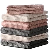 KWBLWF 6-Pack Microfiber Cleaning Cloths - Super Absorbent & Lint Free - Reusable Dish Cloths & B...