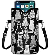 Neoprene Cell Phone Sleeve Pouch for Womem Men with 2 Pockets Inside,Shockproof Universal Phone B...