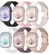 6 Pack Sport Bands Compatible with Apple Watch Bands 38mm 40mm 41mm 42mm 44mm 45mm 46mm 49mm for ...
