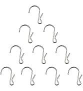 LJY 10-Pack Polished Metal Clip Type Hanging Hooks, Holds up to 10 lbs