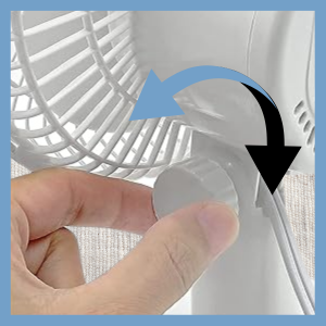 Comfort Zone table fan has vertical tilt adjustment capabilities