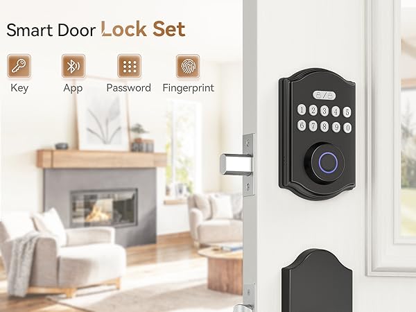 keyless entry door lock deadbolt with handle set