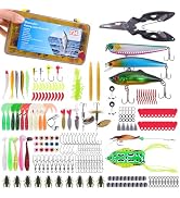 Ehowdin 140/234PCS Fishing Lures Kit, Fishing Gear Tackle Box Kit with Pliers, Bionic Baits,Spoon...