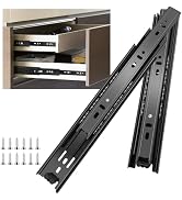 Sulawskys 18 Inch Drawer Slides, 6 Pairs (12 Pcs) Full Extension Ball Bearing Rails, Side Mount H...