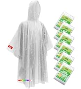 Hitituto Rain Ponchos Family Pack – 6/12/24 Pack Disposable Emergency Poncho with Drawstring Hood...