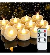 Homemory 12pcs Remote Candles, Timer Candles, 400+Hours Flickering Flameless Battery Operated LED...