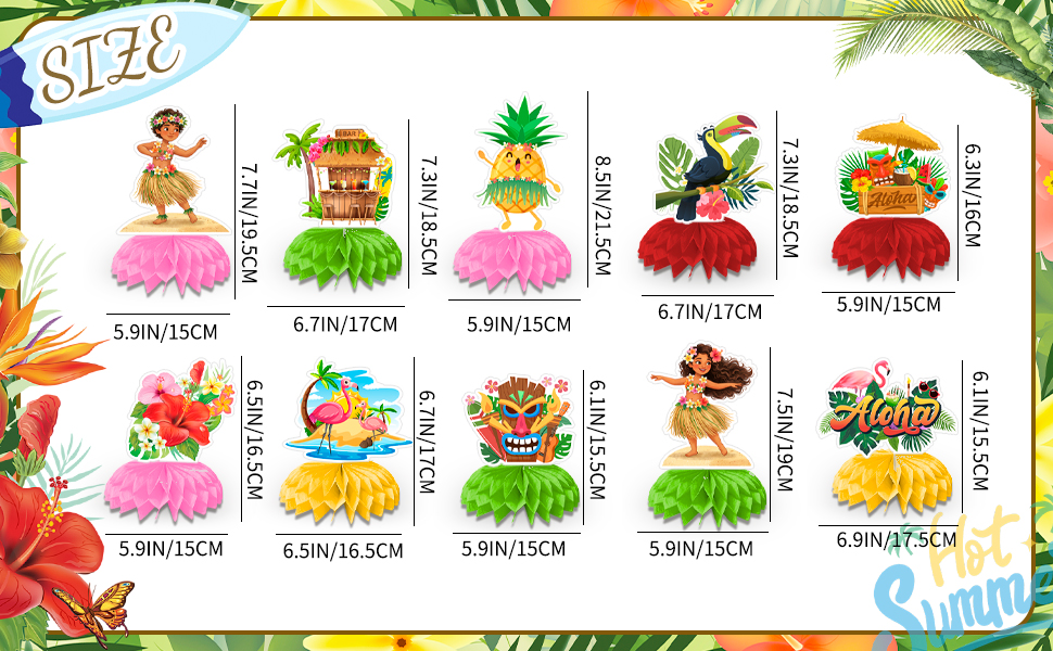 luau hawaiian table honeycomb