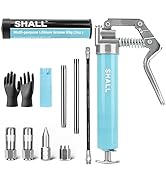SHALL Mini Grease Gun, Small Grease Gun Kit (3.52OZ Capacity, 3000PSI) with 2PCS 4-Jaw couplers, ...