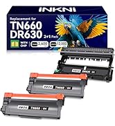 InkNI Compatible DR630 Drum TN660 Toner Cartridge Replacement for Brother DR630 TN660 TN630 High ...