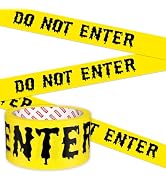 SWRT Halloween Decorations Caution Tape, 2Inch x90Feet Do Not Enter Yellow Scary Roll for Scary I...