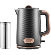 OLEGA Electric Kettle: 1200W Fast Boil Tea Kettles with Tea Infuser 1.5L | Stainless Steel Kettle...