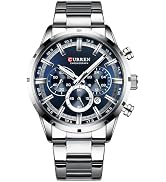 FANMIS Mens Luxury Watches Business Chronograph Dress Waterproof Stainless Steel Analog Quartz Wr...