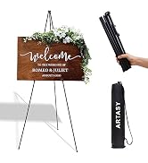 ARTASY 63" Easel Stand for Wedding Signs, Posters, Portable Artist Easel for Painting Canvas, Tri...