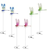 6 Pack 3D Dragonfly Clips, Fake Dragonflies with Stakes, Fake Dragonflies, Humming Bird Stakes, P...
