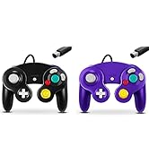 Gamecube Controller, Fiotok Classic Wired Controller for Wii Nintendo Gamecube - Enhanced (Black ...