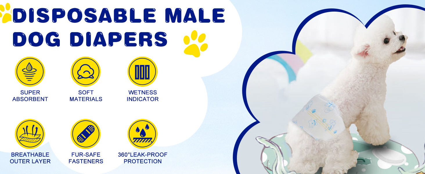 Disposable Male Dog Wraps