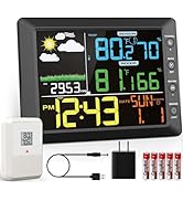 DOOMAY Weather Stations Wireless Indoor Outdoor Thermometer Monitor,Display Digital Hygrometer wi...