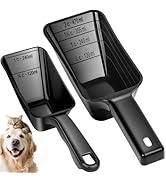 GNEOCO 2 Pack Dog Food Scoop with 1 Cup and 2 Cup Capacity, Plastic Pet Food Measuring Scoops wit...