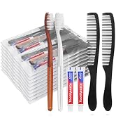 Gisdo 50 Pcs Disposable Toothbrushes with Toothpaste and Comb Individually Wrapped,10g Travel Too...