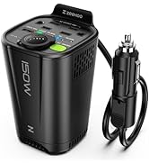 150W Car Power Inverter, 12V DC to 110V AC Car Plug Adapter Outlet Converter, with 2 AC Outlets, ...