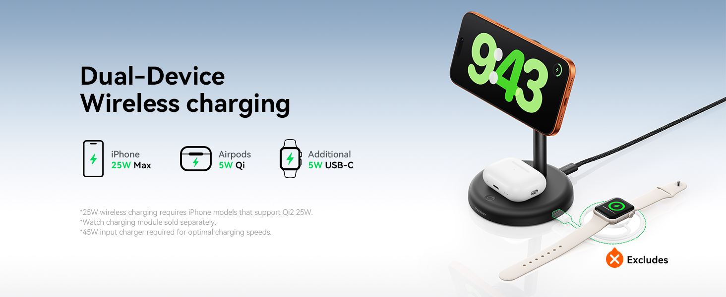 iPhone charger Harnesses the latest Qi2 Certified technology for a powerful 25W max output.