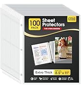 KTRIO Heavy Duty Sheet Protectors 8.5 x 11 inch, 3 Mil Thick Clear Page Protector for 3 Ring Bind...
