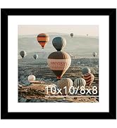 JCJMY 10x10 Picture Frame with Mat, Display 8x8 with Mat or 10 x 10 without Mat, Wood Square 8 by...