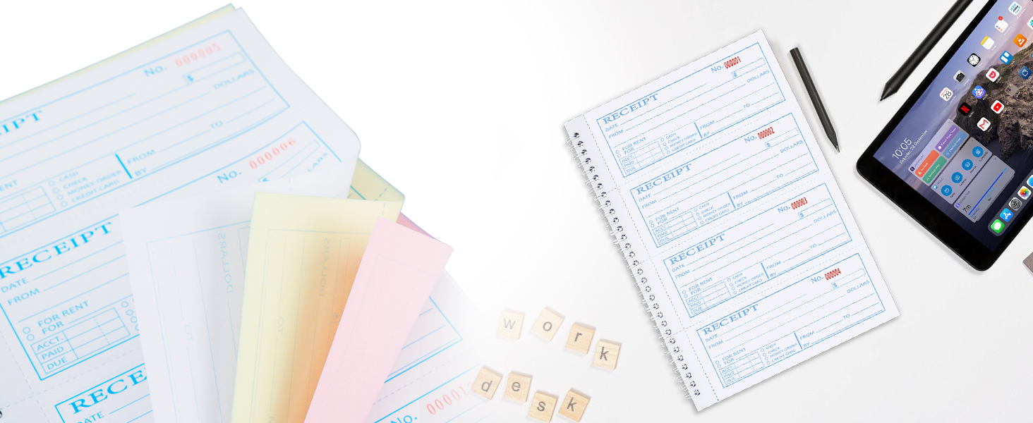 receipt book with carbon copies