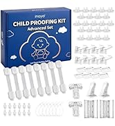 Inaya Baby Proofing Kit Advanced Set 50 Pack - Child Safety Hidden Locks for Cabinets & Drawers, ...