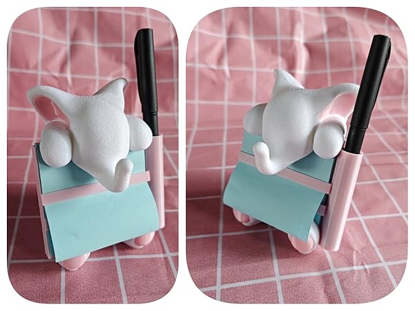 RhyNSky Sticky Note Holder Pop-up Note Dispenser with Pen Holder for Desk Accessories