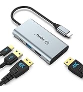 Docking Station, USB C Hub, TOTU 4 in 1 USB C to Dual HDMI Adapter with 4K HDMI Ports, 100W Power...