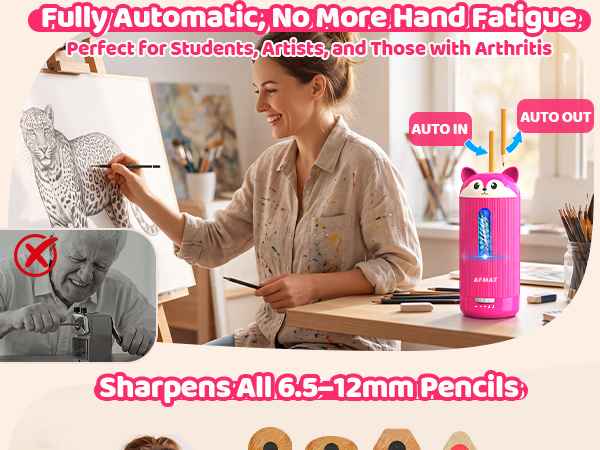 electric pencil sharpener for colored pencils