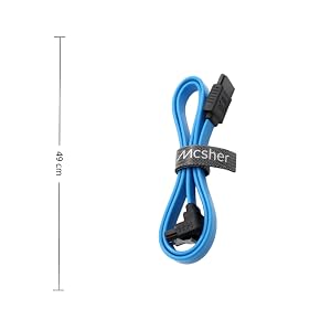 20Inch SATA III 6GBs Data Cable with Locking Latch and 90-Degree Plug