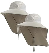 Outdoor Sun Hat for Men with 50+ UPF Protection Safari Cap Wide Brim Fishing Hat with Neck Flap, ...