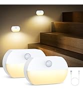 AMIR Upgraded Rechargeable Battery Night Light, Mini Motion Sensor Light with 3 Modes, 3 Color Te...