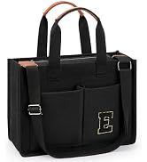 ZORFIN Canvas Tote Bag for Women with Zipper and Pockets Crossbody Work Laptop Book Bag for Trave...