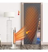 RYB HOME Thermal Insulated Door Curtain for Winter, Grey Curtain Window Cover Room Divider Noise ...