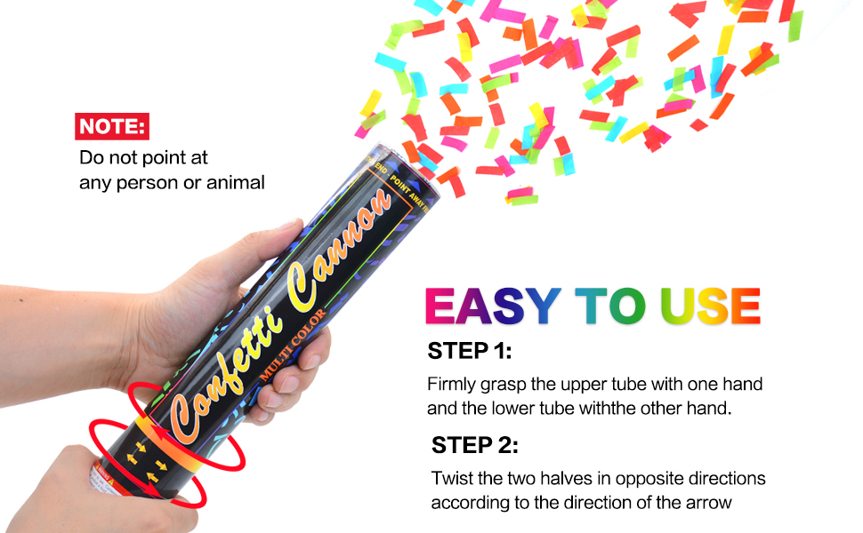 Confetti Cannon 12Pack Multicolor Party Popper Confetti Shooters| 12 Inch Confetti Popper Cannons