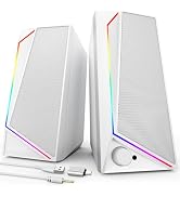 LENRUE Computer Speakers, USB/USB-C Powered PC Speakers with Loud Stereo Sound, Headphone-in for ...