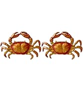 Pasiir Unique Crab Metal Cabinet Knobs, Set of 2, Hand-Painted Drawer Pulls with Mounting Screws,...
