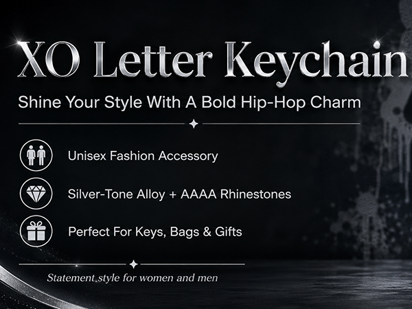 Unise High Hip Hop Xo Letter Pendant KeyChain