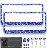 OKLPF Rhinestone Bling License Plate Frames for Women - Sparkle with Glitter Crystals & Diamond B...