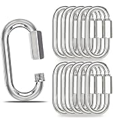 20PCS 3.5 Inches Chain Quick Links, M10 Galvanized Steel Thread Heavy Duty Carabiner Clips, 3/8" ...