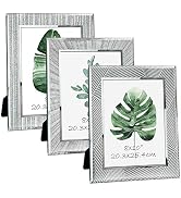 ZBEIVAN 8x10 Picture Frames 3-Pack Ornament Sparkling Glass Silver Glittery Mirrored Edge Vertica...