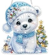 Bowetile Christmas Hanging Diamond Art Painting Kits for Kids Adults, 5D Special Shape Diamond Ar...