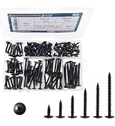 JEGONFRI #8 Modified Truss Head Black Wood Screws Assortment Kit, 132 pcs, Phillips Drive, Wood S...